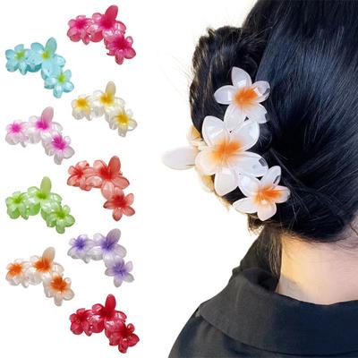 Pince à cheveux pour femme en forme de fleur, couleur dégradée, légère et colorée, pour l'arrière de la tête