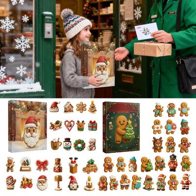 2025 Christmas Ornament Advent 2D Acrylic Holiday Decoration 24 Days Advent Countdown Calendar Ornaments for Home Decorators