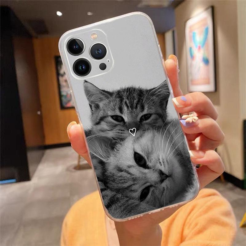 Flower Cats Phone Case For Iphone 17ProMax 17 Pro Air 16 15 14 13 Pro Max 16 15 14 13 Pro 15Plus