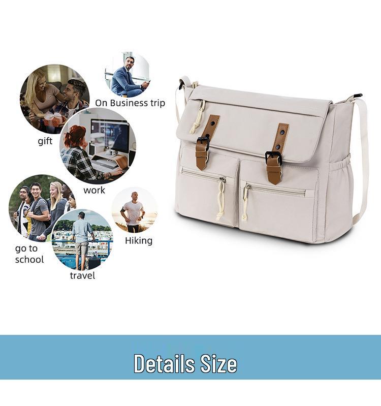 Versatile Large Capacity Canvas Crossbody Bag for Women & Men - Trendy Black Shoulder Bag