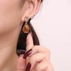Retro coffee color Maillard earrings women's caramel color new popular earrings temperament earrings