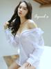 X044 Sexy Lingerie Shirt for Women [Agnel x] See-Through (White, M)