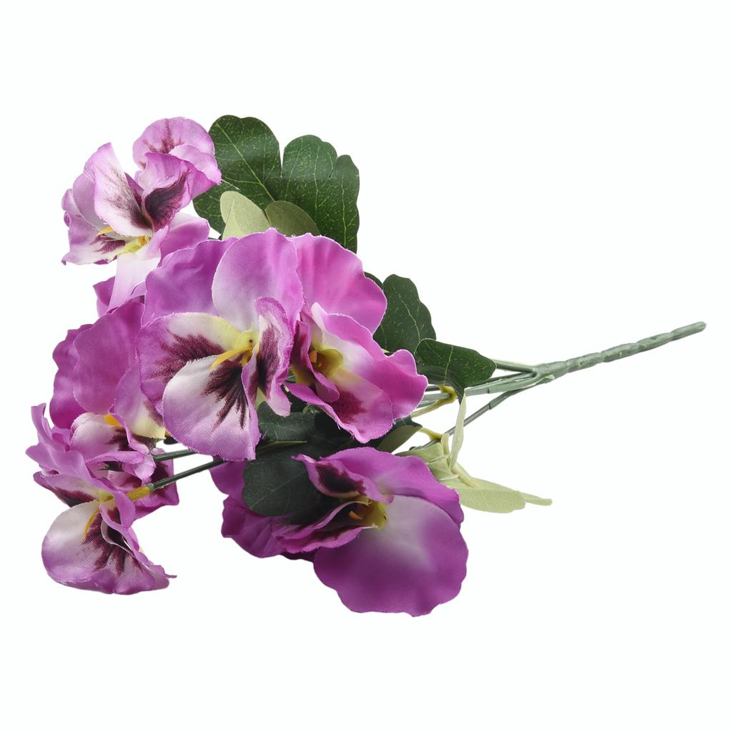 10 Heads Artificial Pansy Fake Flower 26cm Bouquet Simulation Plant For Home Party Wedding Party Background Office Decor
