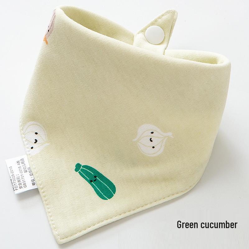 Pure Cotton Baby Drool Bib: Double-Layer Triangle Scarf with Snap Closure, Anti-Spit Up for Newborns