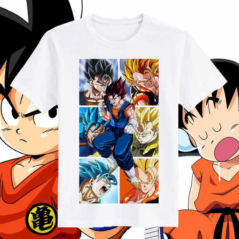 2026 Summer Dragon Ball Kid Goku Shenron Unisexs TShirt Riding Dragon 100 Cotton Oversized Breathable Casual Short Sleeve Tee