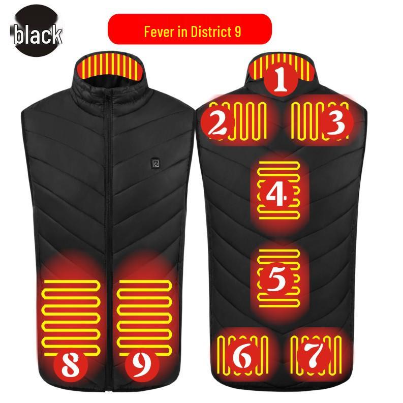 Herren Beheizbare Stehkragenweste mit USB-betriebenem Kohlefaser-Heizsystem