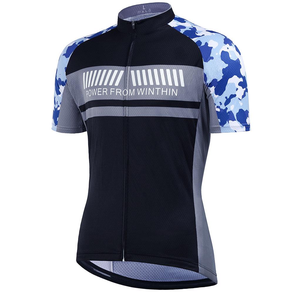 Men s Sweat Absorption Short Sleeve Cycling Jersey Outdoor Sports Cycling Clothing Blue S