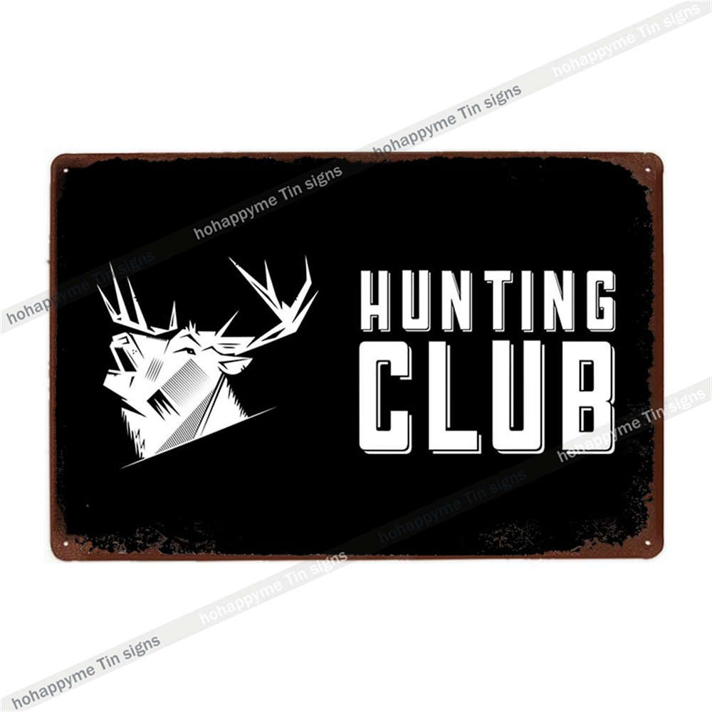 Jagd Metallschild Blechschild Retro Jäger Plakette Eisenmalerei Jagd Poster Geschäft Vintage Wandkunst Dekoration Heimschilder 20x30cm