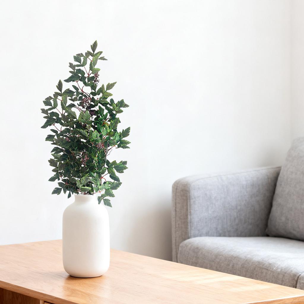 Artificial Cimicifuga Leaf Spray,  Faux Fall Branch With Long Stems For Vase, Thanksgiving Centerpiece Halloween Decor