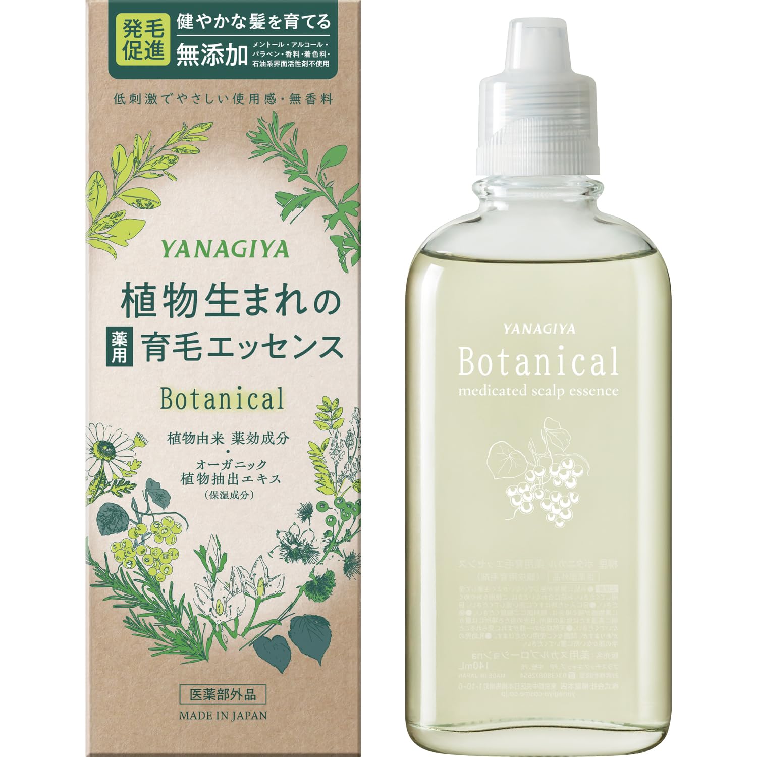 

Yanagiya Botanical Лечебная Эссенция для Роста Волос 140мл зелёный