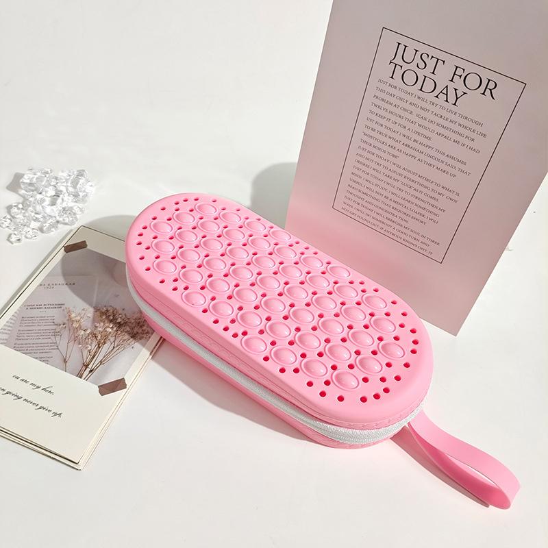 

Мужские и женские портативные дышащие очки для плавания, коробка для хранения, силиконовая коробка для очков, держатель, сумка для солнцезащитных очков, футляр для очков для чтения розовый