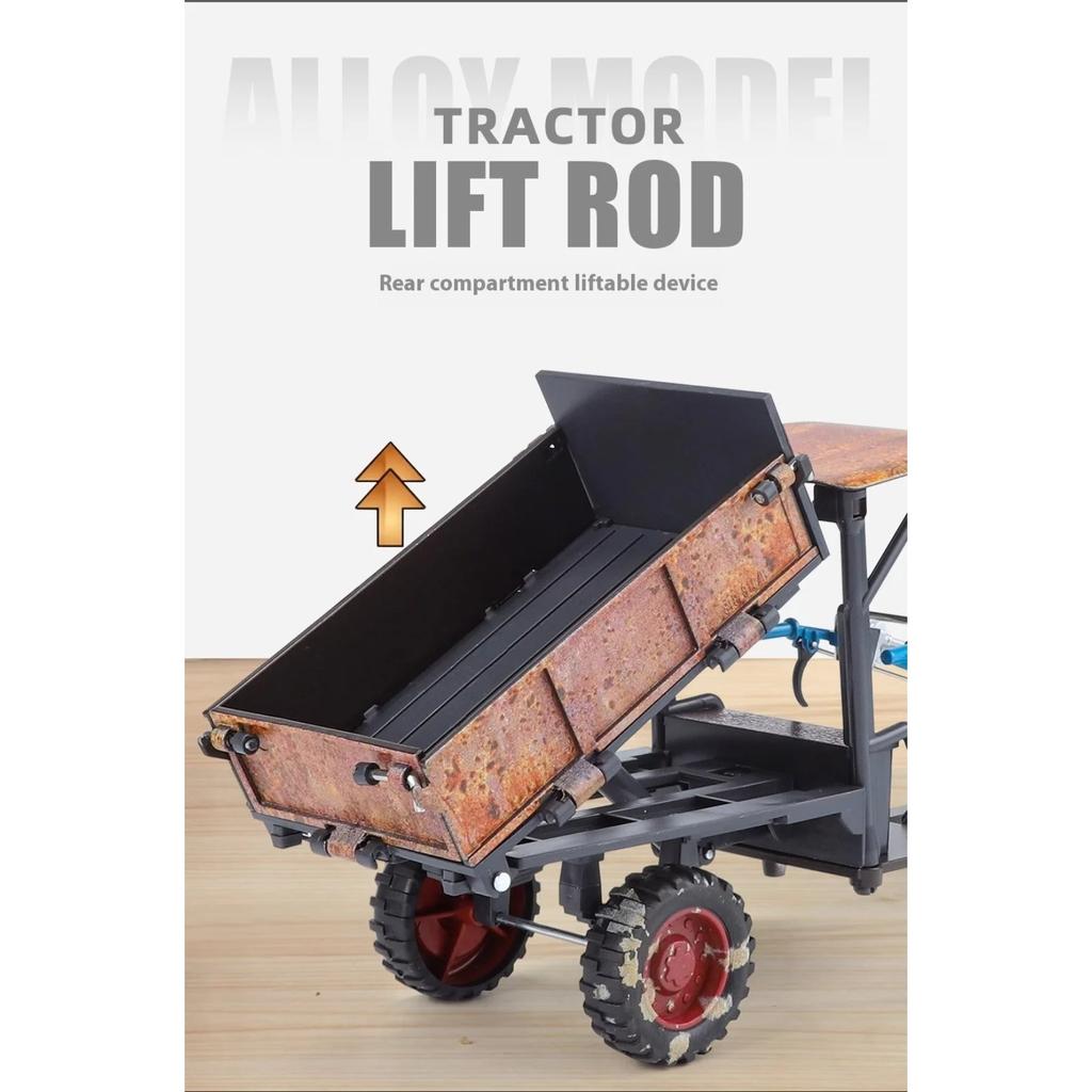 Spary 1/24 Walking Tractor Alloy Diecast Agricultural Tractor Model Sound Light Toy Retro Collection Ornaments Gift for Friends