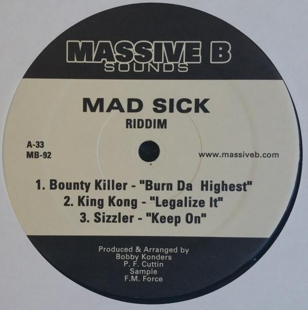

12inch Record VARIOUS - Mad Sick Riddim MB92 Massive B 2004 US Reggae, Ska & Dub Used