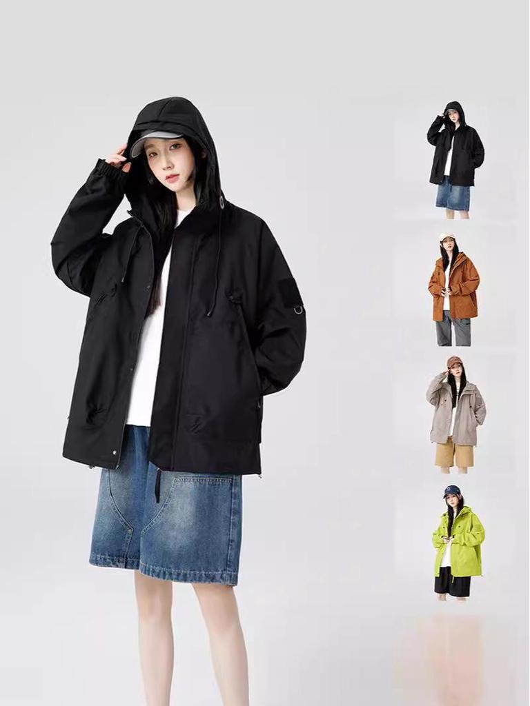 Men's 2024 Mountain Series Embroidered Outdoor Windbreaker Jacket: Functional, Trendy Workwear Coat
