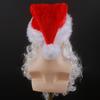 Santa Claus Moustache Synthetic Curly Beard and Red Velvet Christmas Cap Christmas Party Role-Playing Props Cover Accessories