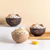 Hand-Painted Cat Rice Bowl with Lid - Japanese Underglaze Design, Perfect Birthday Gift