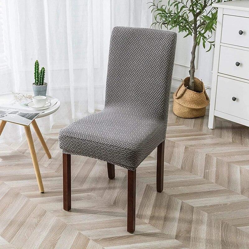 High Stretch Jacquard Three-Dimensional Chair Cover for Dining Room, Kitchen, Home Thick Fabric Covers, Easily Washable Covers