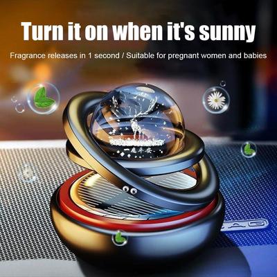 Car Air Freshener Solar Rotating Aromatreatment Decoration Car Interior Accessories Women Men Original Flavored Perfume Diffuser