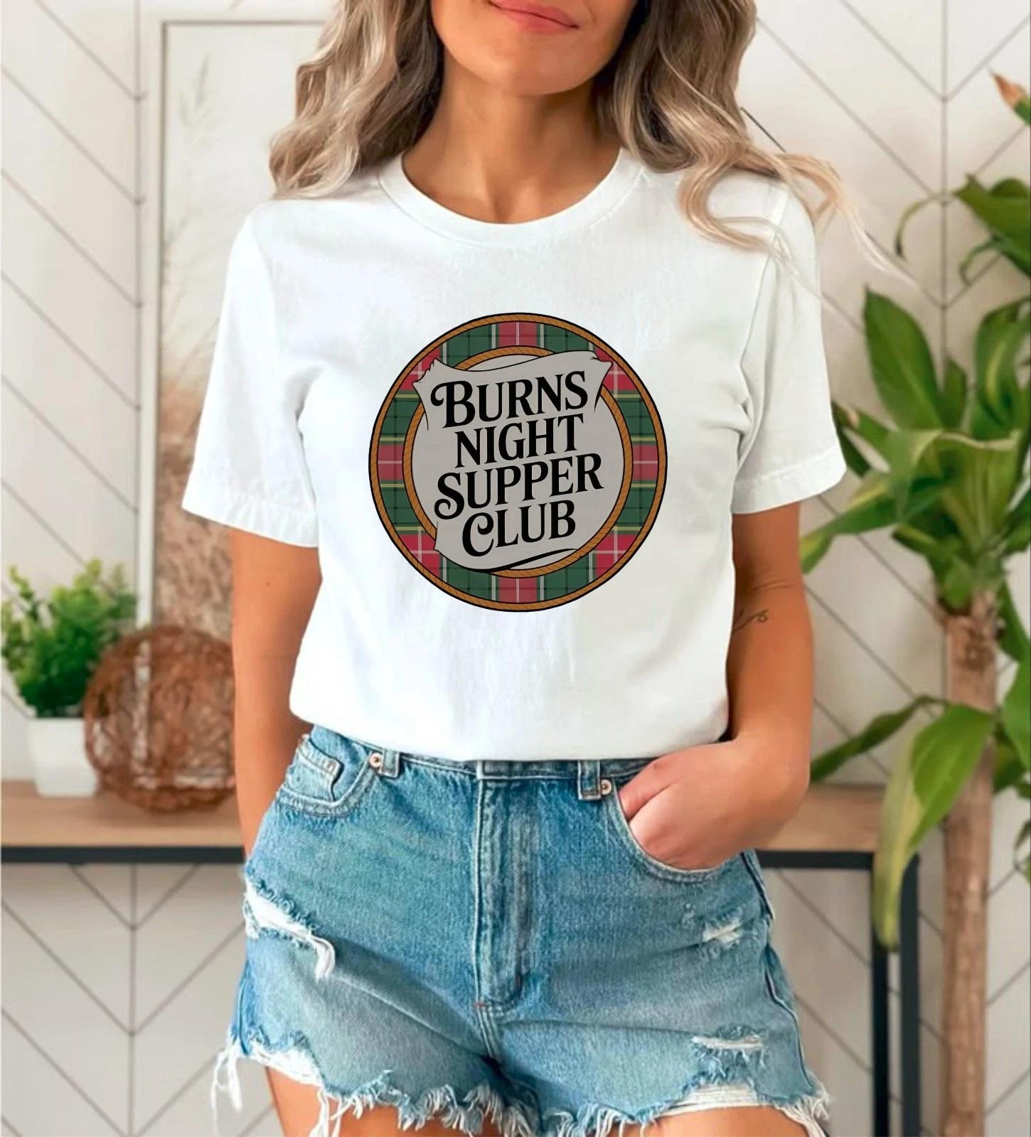 

Burns Night Supper Club T-Shirt, Scottish Poet Burns Tartan Plaid Apparel Tee S