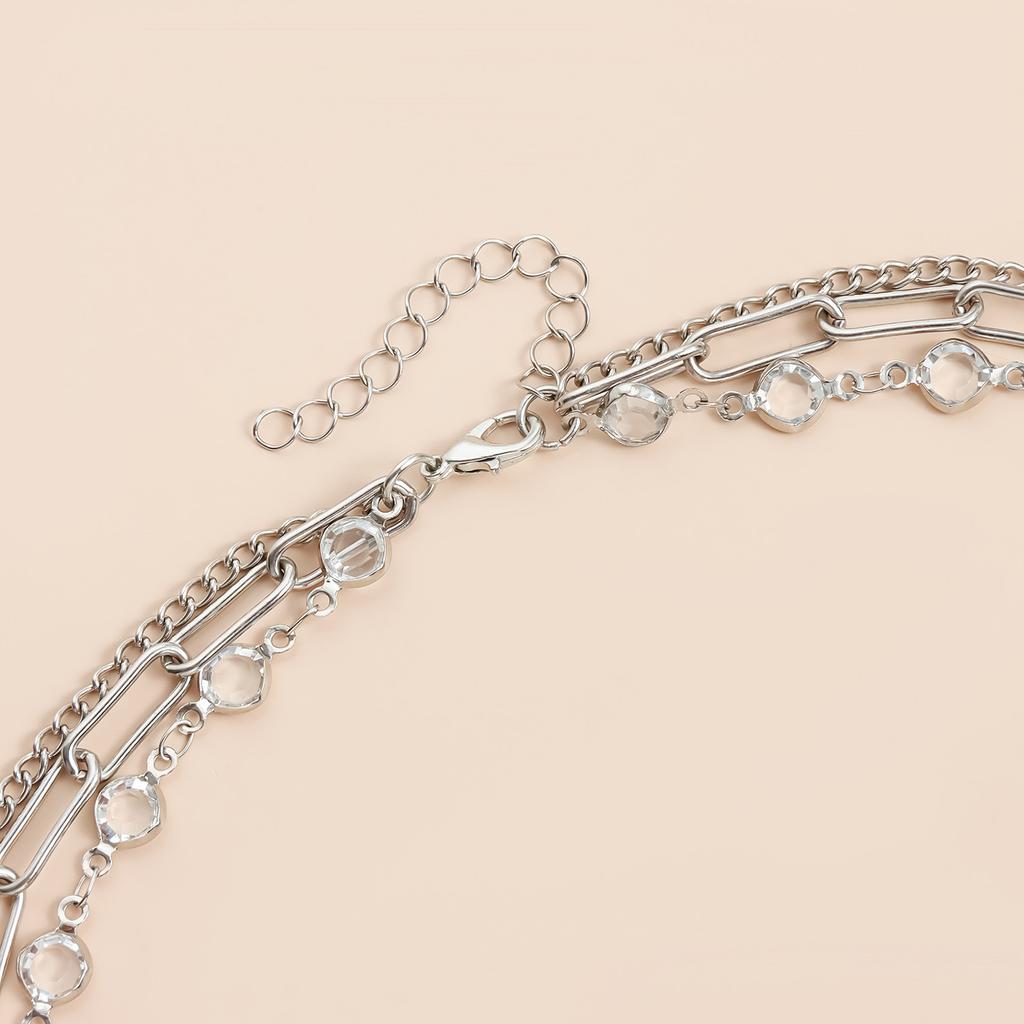 Y2K Retro Cross and Heart Charm Necklace Trendy Collarbone Chain Alloy Neck Jewelry for Women Cool Girls