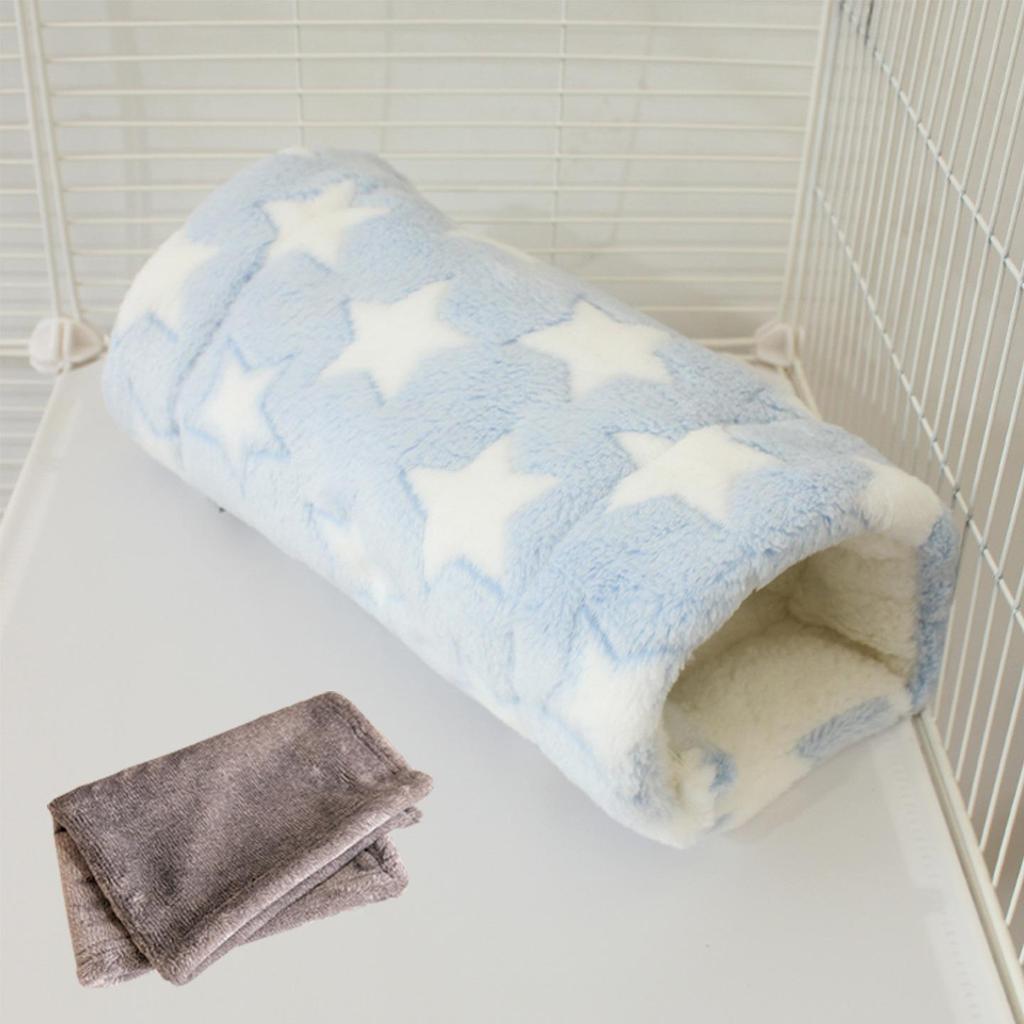 Small Pet Fleece Tunnel & Hammock: Hamster, Rat, Sugar Glider, Guinea Pig Hideout & Bed