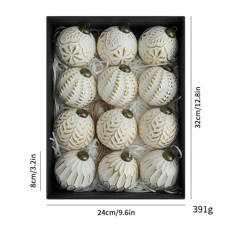 Set Vintage Weihnachtskugel-Ornamente Retro Grün 8cm Christbaumkugeln Baum Heimdeko Innen DIY Feiertagsbastelbedarf