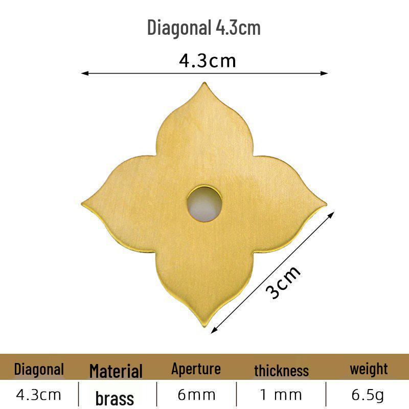 Rondelle Plate en Laiton Vintage avec Poignée Irrégulière et Plaque de Base pour Décoration de Meubles Classiques