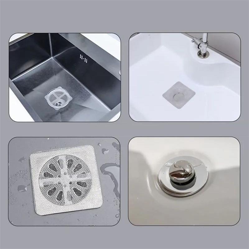 10/30/50PCS Shower Drain Hair Catcher Mesh Shower Drain Covers Floor Sink Strainer Filter Hair Stopper Bathroom Kitchen Supplies