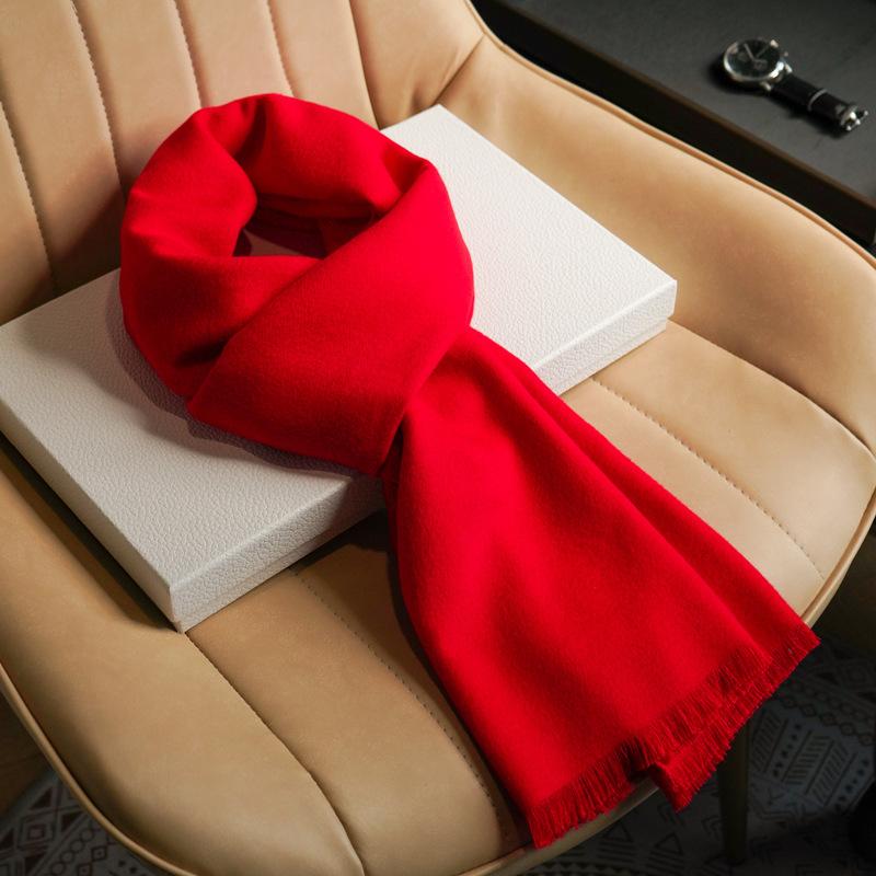 Imitation Cashmere Red Scarf Men's and Women's Winter Big Red Rabbit Shawl