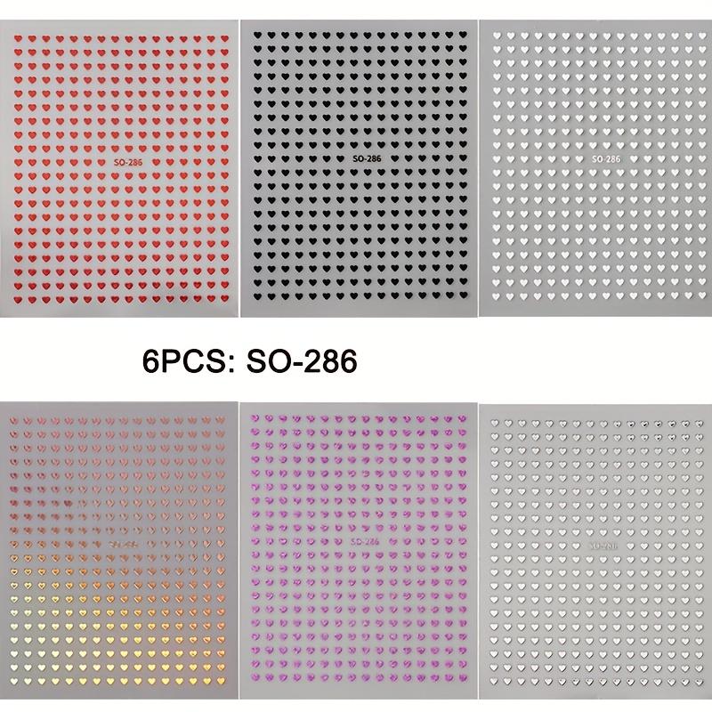 

6 шт. Мини наклейки на ногти в форме сердечек, вырезанные лазером, на тему любви, DIY украшение-патч для ногтей, романтический нейл-арт|Романтические наклейки для дизайна ногтей
