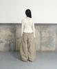Eonyujeulaeb Cotton Curved Buckle Pants [Khaki]