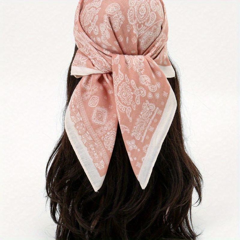 1pc Simple Printed 70s Square Scarf, New Spring Fashion Bandana for Women, Can Be Used As Belt, Bag Decoration, Ribbon