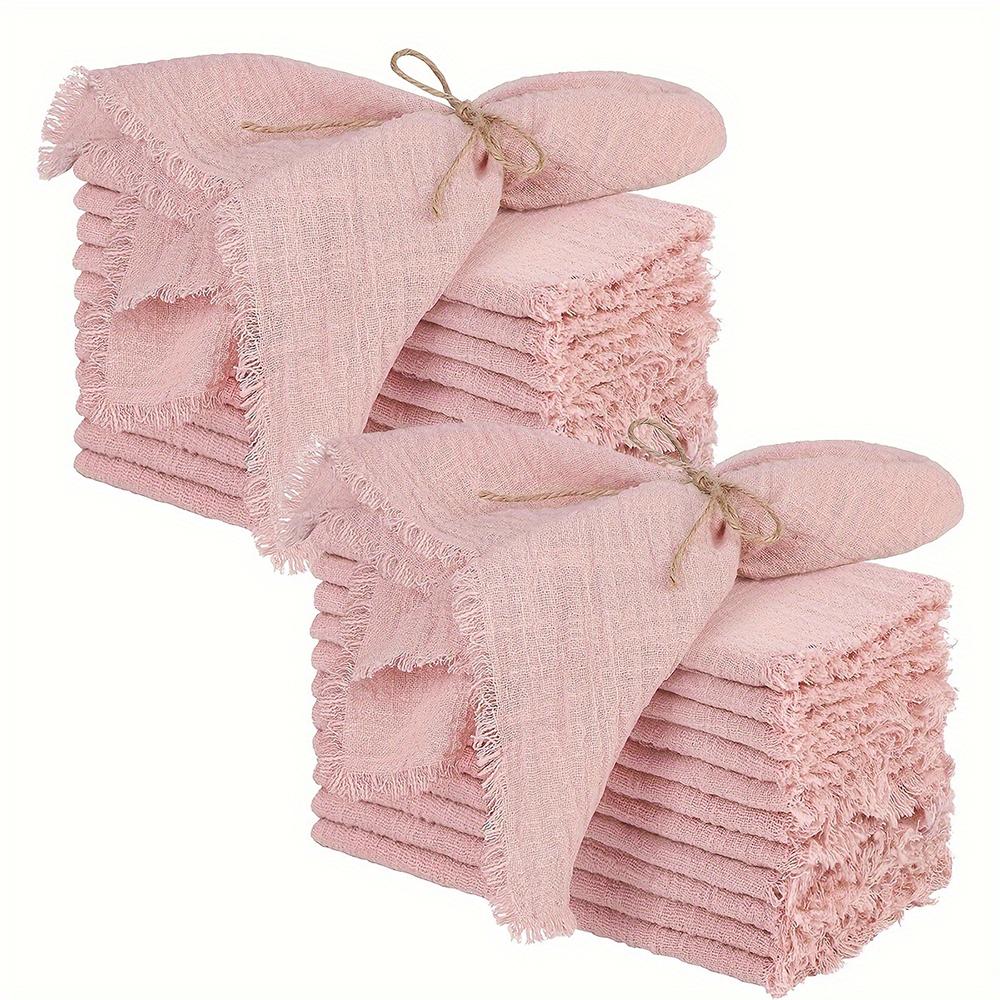 set of 10 Gauze Cotton Cloth Napkins 32x32cm Fabric Wedding Decor Everyday Use Dinner Tea Towel Table Village  Christmas Napkins