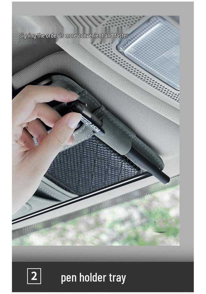Multi-functional Car Sun Visor Organizer: Glasses Case, Sunglasses Clip, Card Holder, Storage Bag