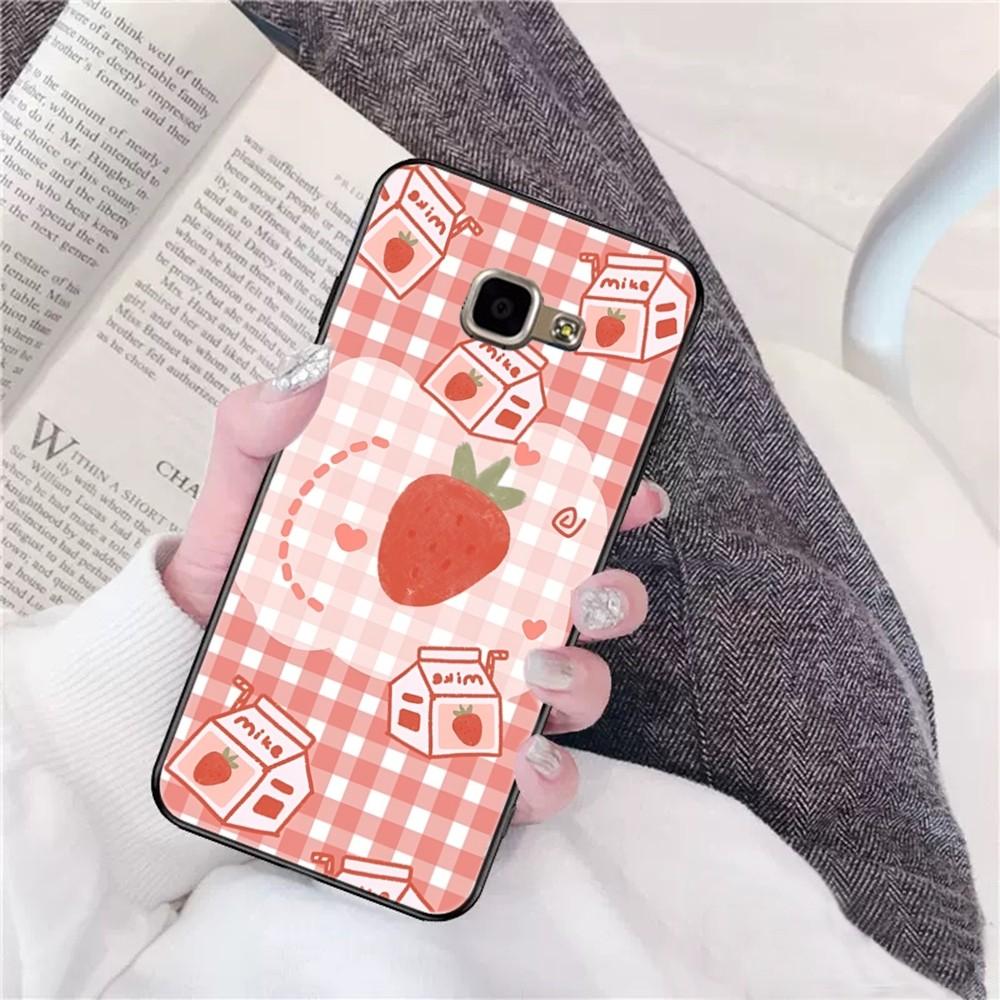Strawberry Milk Pattern Phone Case For Samsung A 10 11 12 13 20 21 22 30 31 32 40 51 52 53 70 71 72 73 91 13 shell