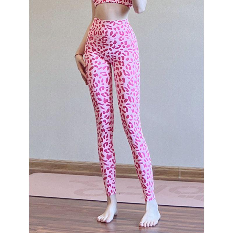 Leopard Print Hip Raise High Waist Yoga Clothes Autumn Fitness Trousers
