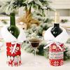 Christmas Wine Bottle Cover Knitted Red Sweater Button Snowflake Christmas Bottle Bag Xmas New Year Gift Kitchen Table Ornaments