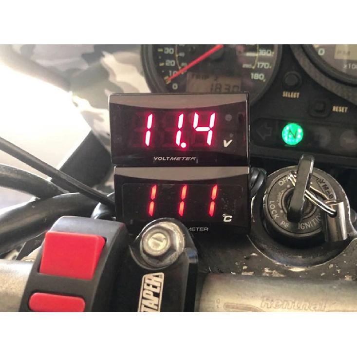 Temperature Meter Water Tank Retrofit 0~120°C Monitor Red Blue Indicator Warning 12V Motorcycle Thermometer With Sensors