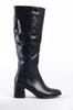 Women Modern Stylish Fashion Boots Boots Faux Leather Oval Toe Side Zipper High Heel Boots