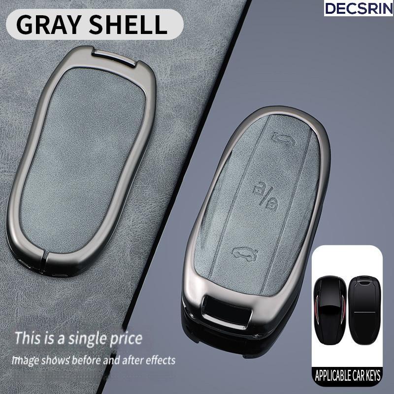 

Zinc Alloy+ Leather Car Smart Key Cover Case Shell Fob for Tesla Model 3 Model Y X S Key Shell Bag Holder Protector Accessorie