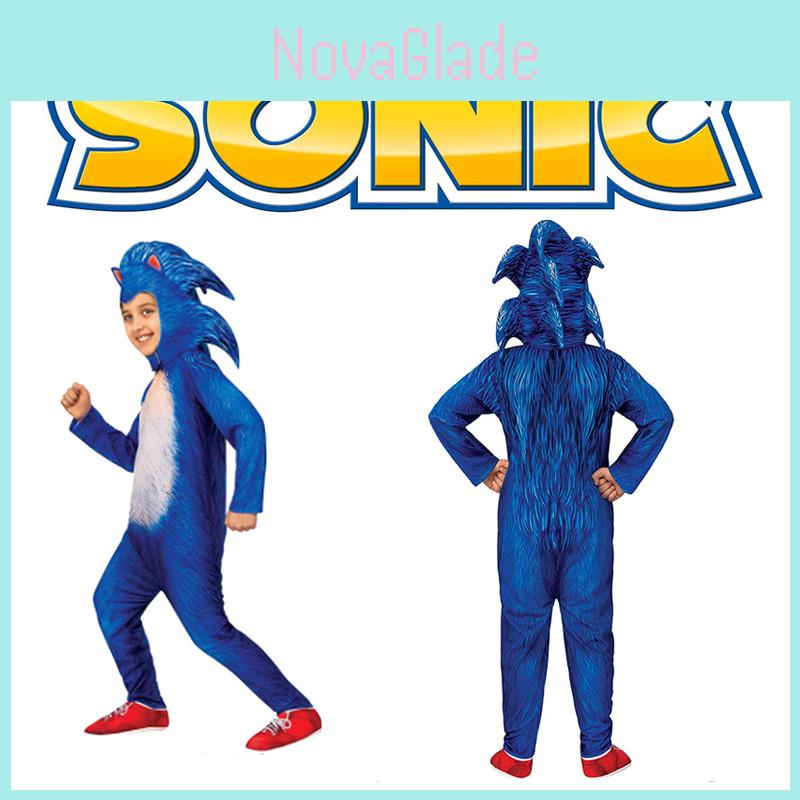 Costume Deluxe de Sonic le Hérisson pour Enfant Combinaison pour Halloween Cosplay