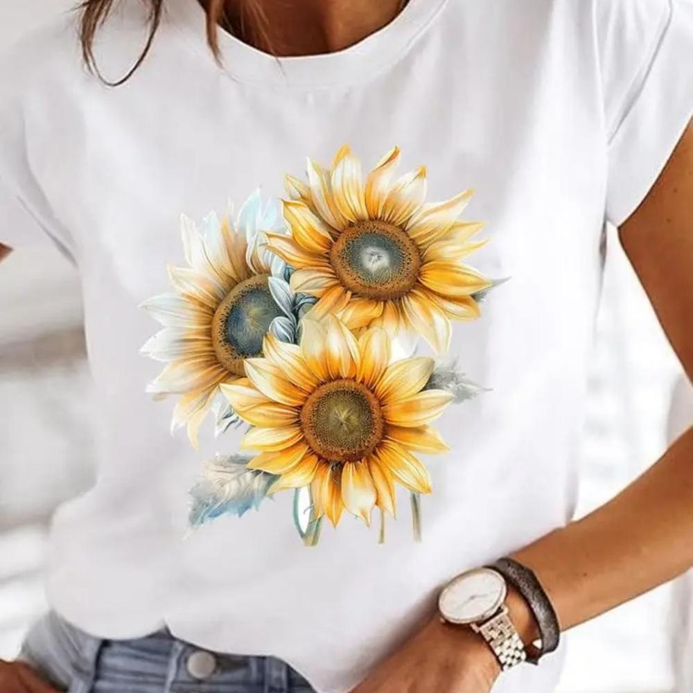 Butterfly Trend 90s Casual Top Clothes Female Short Sleeve Print Tshirts Fashion Oneck T Clothing for Women Graphic Tee