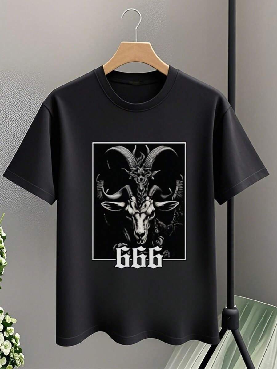 

Graphic Retro Unisex s Tshirt Goat 666 Demon Baphomet Satanic Occult L
