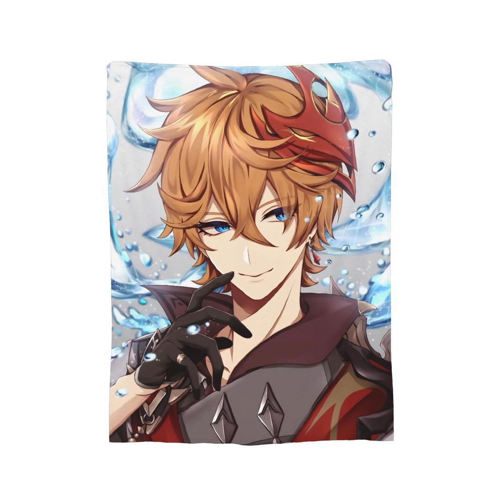 Childe Tartaglia Genshin Impact Blankets Flannel Printed   Multifunction Super Warm Throw Blankets for Bedding Car Rug Piece