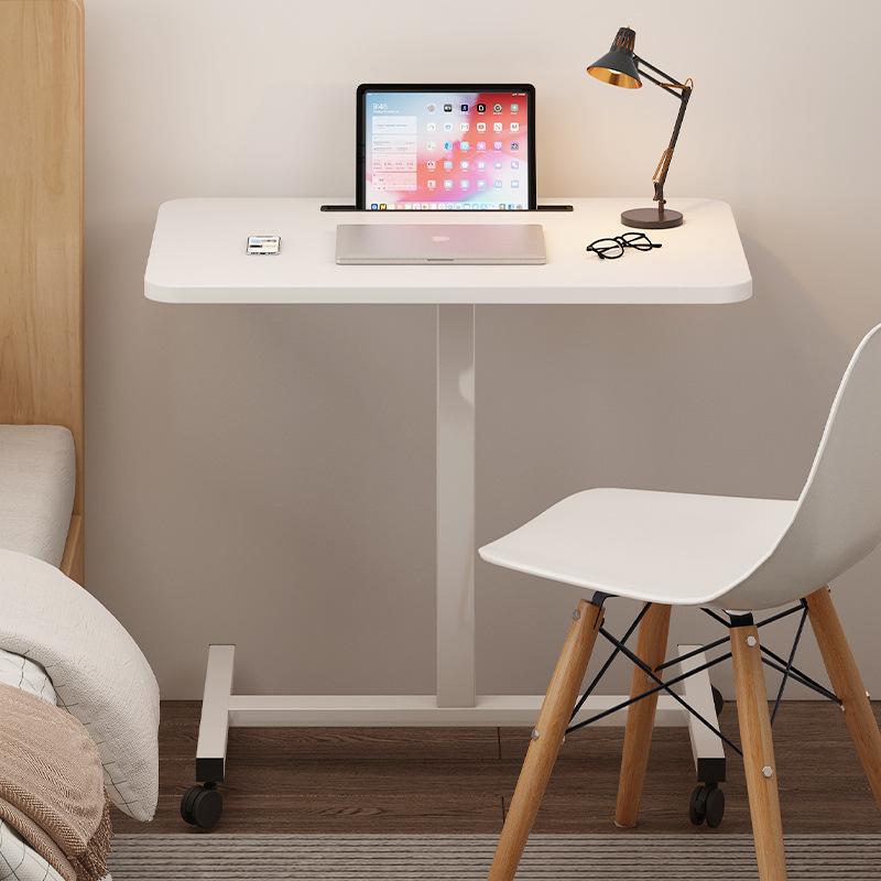 Adjustable Bedside Laptop Table With Wheels Foldable Mobile Computer Desk Small Table Study Desk Simple Lazy Wood Bed Side Table Sofa Side Table