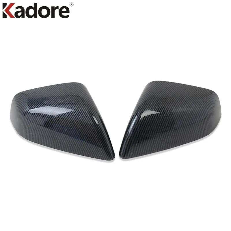 For Tesla Model X 2016 2017 2018    Carbon Fiber Car Rearview Mirror Cover Trim Side Wing Mirrors Cap Accessories