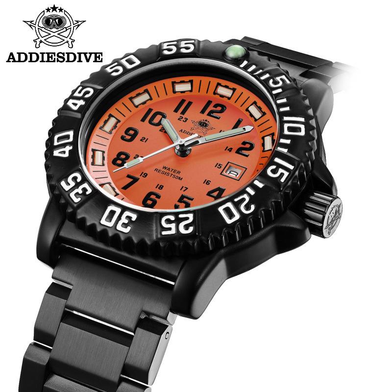ADDIESDIVE Herren Sport Wasserdichte Quarz-Uhr mit Leuchtendem Zifferblatt.