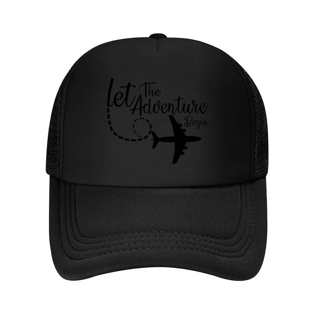 Inspirational Travel Motif Let The Adventure Begin Mesh Baseball Cap