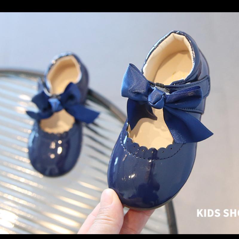 Bowknot Girls Leather Shoes Single Shoes 2025 Spring/Autumn New Fashion Princess Shoes Dance Shoe Girl Mary Jane Shoes Kid Shoes