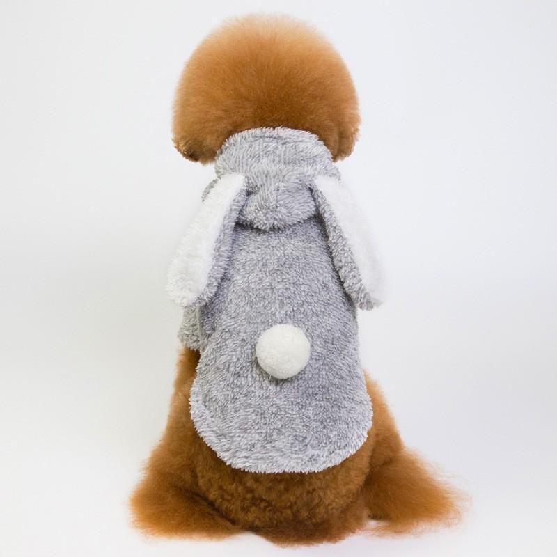 Warm Winter Dog Sweater With Long Ears Rabbit Design Teddy French Bulldog Thick Polar Fleece Unisex S-XXL